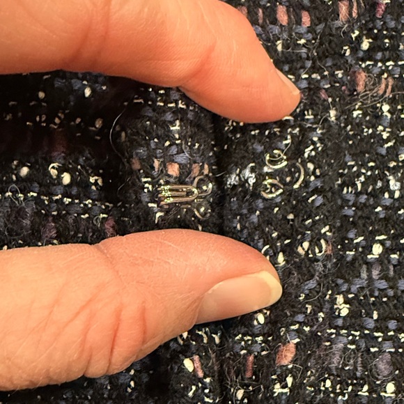 White House Black Market (WHBM) women’s blazer crop tweed black multicolor 10‎ - Picture 12 of 12